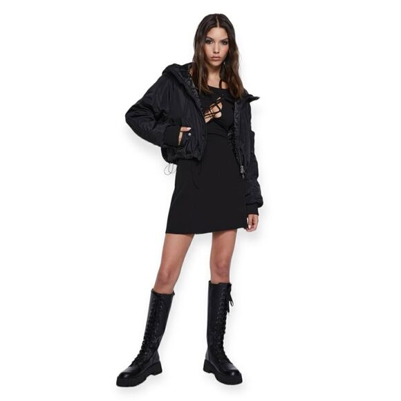 STRADIVARIUS | Black | CUT-OUT DRESS WITH STRAPS - Picture 2 of 8